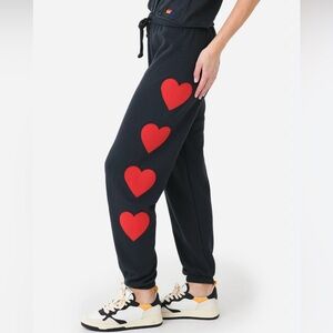 Aviator Nation Heart Stitch 4 Sweatpants Charcoal Black